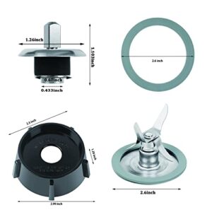 4 Point Fusion Blade Compatible with Oster Osterizer Blender Blade, 2 Pieces Rubber Seal Gasket & 4980 & 4902 Blender Jar Bottom & Coupling Stud Slinger Pin Kit replacement parts