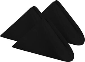 utopia home black cloth napkins (12 pack, 20x20 inches), ideal dinner napkins for party, wedding and lunch/dinner