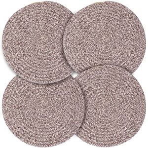 trivet round hot pads 4pcs 9.5 inches diameter 100% eco pure cotton thread weave trivets for hot pots and pans / kitchen trivets for hot dishes hot pot holders …