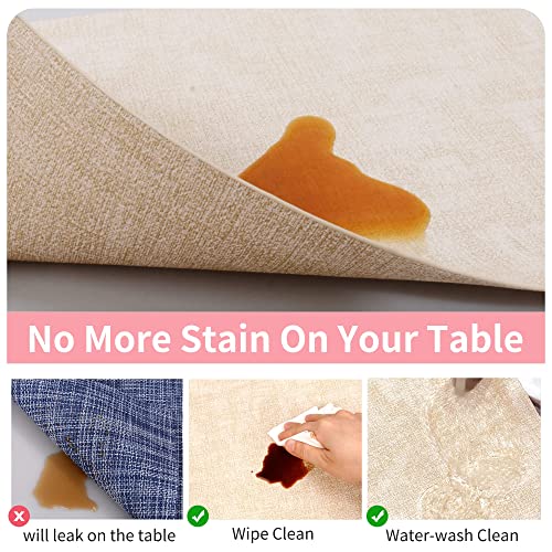 Placemats Set of 6 for Dining Table - Maxpearl Heat Resistant Faux Leather Place Mats - Wipe Clean - Suitable for Indoor & Outdoor, 17’’×12’’, Beige