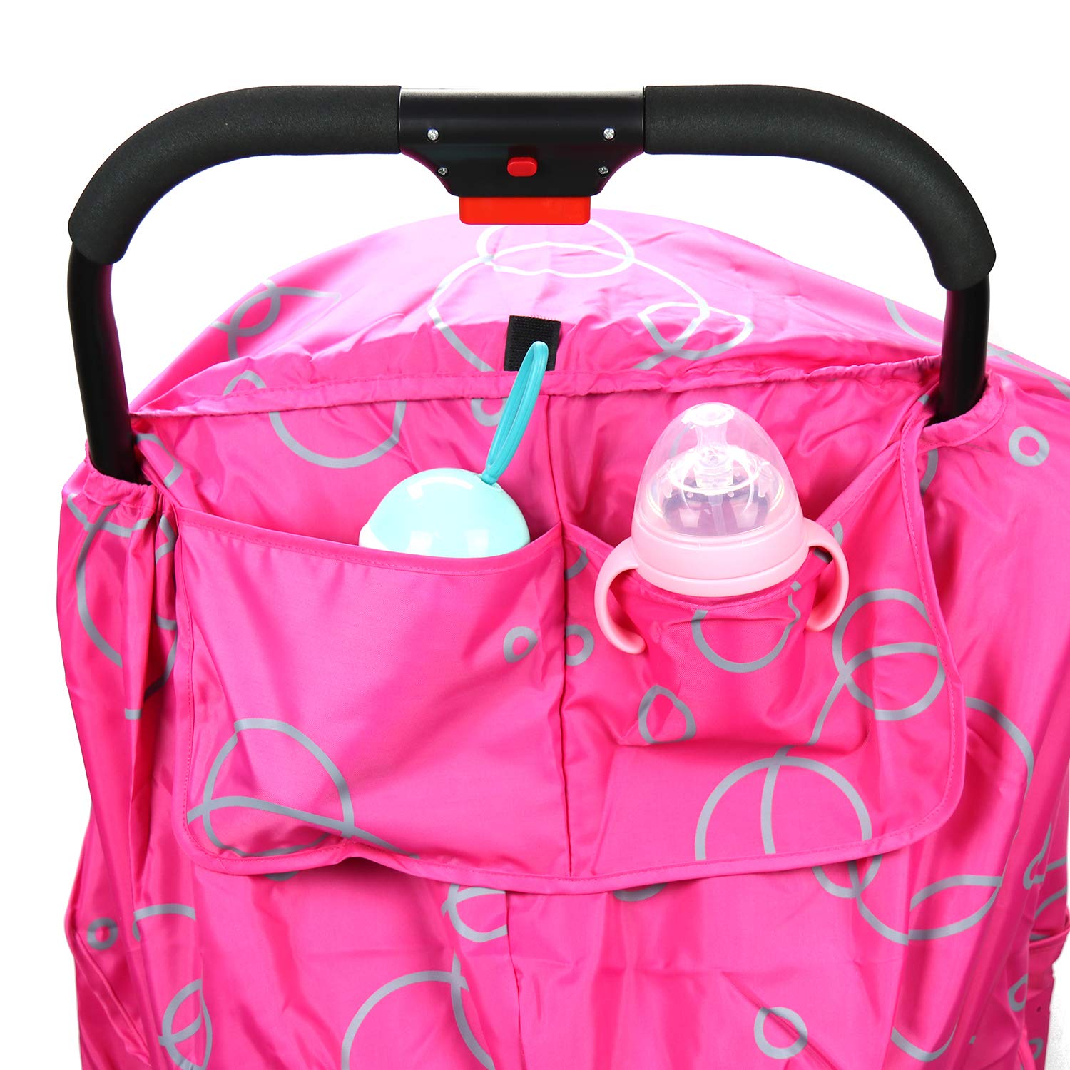 Wonder Living Stroller Rain Cover, Universal Stroller Weather Shield, Waterproof, Windproof Protection, Protect from Dust Snow (Pink)