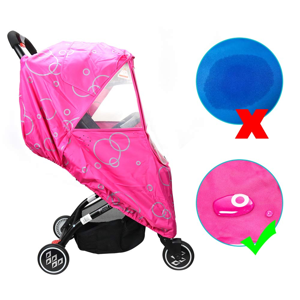 Wonder Living Stroller Rain Cover, Universal Stroller Weather Shield, Waterproof, Windproof Protection, Protect from Dust Snow (Pink)