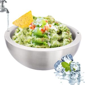 Dip Chiller Bowl - LARGE 30oz - Durable Stainless Steel - Ice COLD & Boiling HOT - Ice Chilled Serving Cooler Set For Beverages, Party, Bar, Salsa, Salad, Food (Stainless Steel 1-Pack, 75oz)