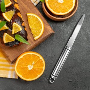 Reluen Stainless Steel Grapefruit Knife Curved Knife - Grapefruit Knife Curved Serrated Bread Knife Kitchen Knifes Small Knives Fruit Knife Stainless Steel Chef Kitchen Knife Curved Carving Tool