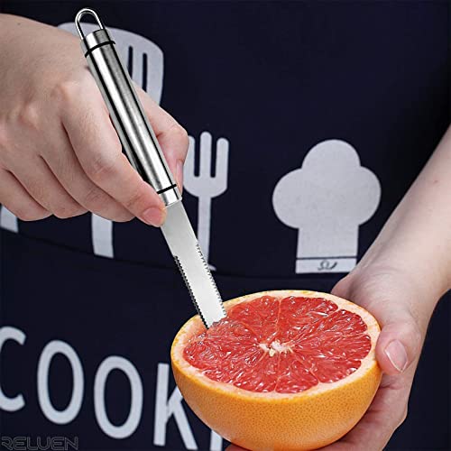 Reluen Stainless Steel Grapefruit Knife Curved Knife - Grapefruit Knife Curved Serrated Bread Knife Kitchen Knifes Small Knives Fruit Knife Stainless Steel Chef Kitchen Knife Curved Carving Tool