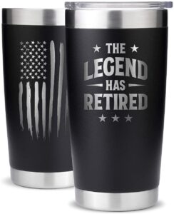 prpinkrain retirement gifts for men 2023 - the legend has retired - american flag tumbler, retirement gag gifts idea for men, him, dad, grandpa, husband, coworkers
