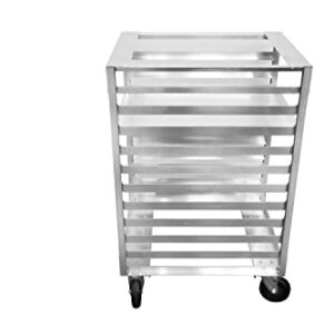 SHOPCraft 10 Tier Bun Pan Rack, Commercial Aluminum Speed Rack With Heavy Duty Plate Casters And Non-Marking Polyolefin Wheels, Food Service Sheet Pan Rack