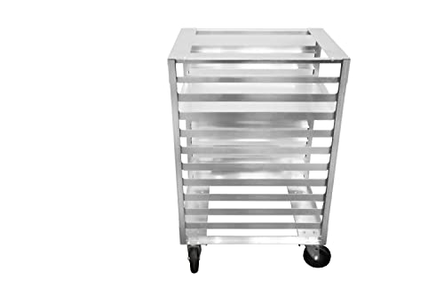 SHOPCraft 10 Tier Bun Pan Rack, Commercial Aluminum Speed Rack With Heavy Duty Plate Casters And Non-Marking Polyolefin Wheels, Food Service Sheet Pan Rack