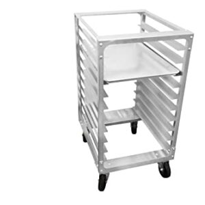 SHOPCraft 10 Tier Bun Pan Rack, Commercial Aluminum Speed Rack With Heavy Duty Plate Casters And Non-Marking Polyolefin Wheels, Food Service Sheet Pan Rack