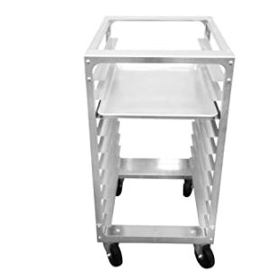 SHOPCraft 10 Tier Bun Pan Rack, Commercial Aluminum Speed Rack With Heavy Duty Plate Casters And Non-Marking Polyolefin Wheels, Food Service Sheet Pan Rack