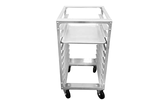 SHOPCraft 10 Tier Bun Pan Rack, Commercial Aluminum Speed Rack With Heavy Duty Plate Casters And Non-Marking Polyolefin Wheels, Food Service Sheet Pan Rack