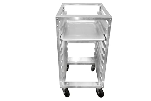 SHOPCraft 10 Tier Bun Pan Rack, Commercial Aluminum Speed Rack With Heavy Duty Plate Casters And Non-Marking Polyolefin Wheels, Food Service Sheet Pan Rack