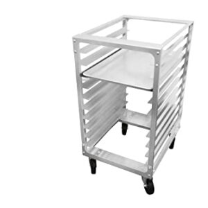 SHOPCraft 10 Tier Bun Pan Rack, Commercial Aluminum Speed Rack With Heavy Duty Plate Casters And Non-Marking Polyolefin Wheels, Food Service Sheet Pan Rack