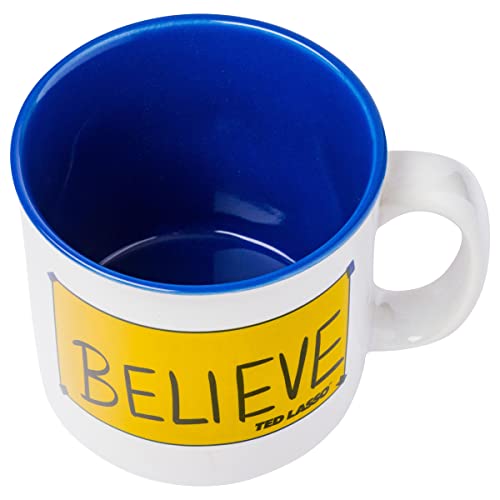 Silver Buffalo Ted Lasso Believe Ceramic Camper-Style Coffee Mug, 20 Ounces