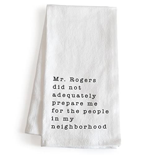 MAINEVENT Mr Rogers Dish Towel 18x24 Inch, Mr Rogers Towel, Funny Kitchen Towel Saying, Mr Rogers Neighborhood Friends Towel, Mr Rogers Kitchen Towel, Mr Rogers Tea Towel Good Mother Women