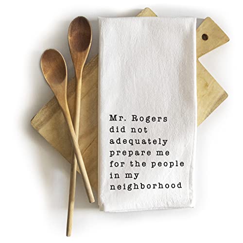 MAINEVENT Mr Rogers Dish Towel 18x24 Inch, Mr Rogers Towel, Funny Kitchen Towel Saying, Mr Rogers Neighborhood Friends Towel, Mr Rogers Kitchen Towel, Mr Rogers Tea Towel Good Mother Women