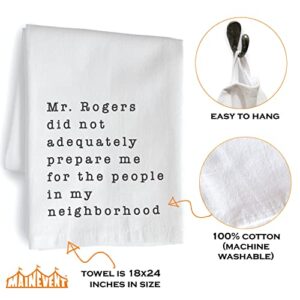 MAINEVENT Mr Rogers Dish Towel 18x24 Inch, Mr Rogers Towel, Funny Kitchen Towel Saying, Mr Rogers Neighborhood Friends Towel, Mr Rogers Kitchen Towel, Mr Rogers Tea Towel Good Mother Women