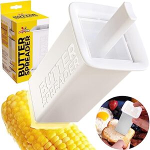 mess-free butter spreader 1pk. holds twice the butter for corn cobs, bread, waffles, and pancakes. best holder for all butter stick sizes. dishwasher safe bpa-free material with cap for fresh storage