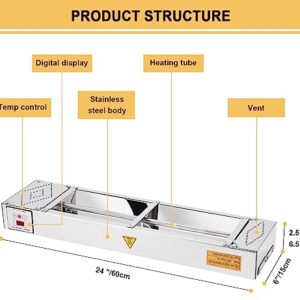 Electric Food Warmer with Cord & Plug 24” 650W Food Heat Lamp Strip Heater Commercial Food Warmer Food Heating Lamp Heat Lamp for Food