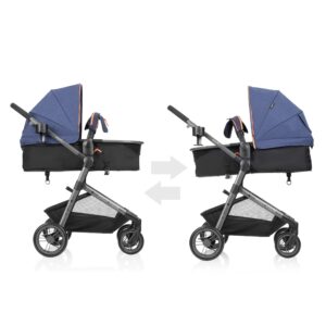 Evenflo Pivot Vizor Travel System with LiteMax Infant Car Seat (Promenade Blue)