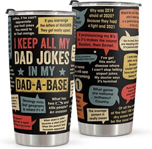 macorner gift for dad - stainless steel tumbler 20oz - dad joke birthday gift for dad men gift - fathers day gift from daughter son wife - funny christmas gift for men dad stepdad bonus dad uncle