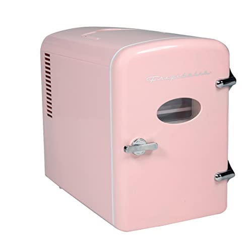 Frigidaire Pink EFMIS129- AMZ EFMIS129 Mini Portable Fridge, 4 litres Capacity Chills Six 12oz Cans, 100% Freon-Free & Eco Friendly, Beverage Cooler