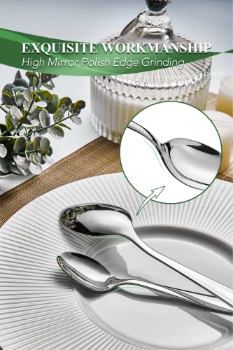 EIUBUIE 40 Piece Silverware Set for 8, Stainless Steel Flatware Set, Cutlery Set with Mirror Finish, Dishwasher Safe, Modern Kitchen Forks, Spoons, Knives, Eating Utensil Set