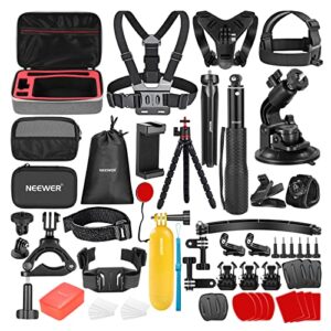 neewer pro version 61 in 1 action camera accessory kit compatible with gopro hero 11 10 9 8 7 6 5 4 gopro max gopro fusion insta360 dji osmo action action 2 akaso and more