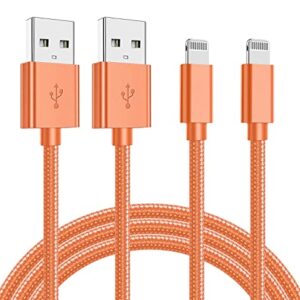 Hi-Mobiler MFi Certified Lightning Cable 2Pack 6FT iPhone Charger Nylon Braided High Speed Data Sync Cord Fast Charging Long Cord Compatible iPhone 13/12/11Pro Max/11Pro/11/XS/Max/XR/X/8/8P/7 More