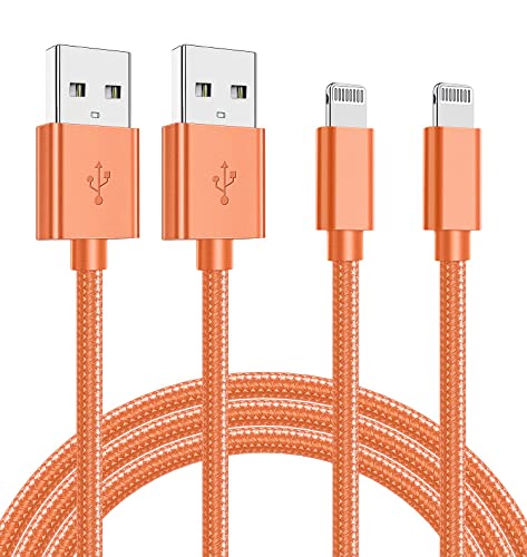 Hi-Mobiler MFi Certified Lightning Cable 2Pack 6FT iPhone Charger Nylon Braided High Speed Data Sync Cord Fast Charging Long Cord Compatible iPhone 13/12/11Pro Max/11Pro/11/XS/Max/XR/X/8/8P/7 More