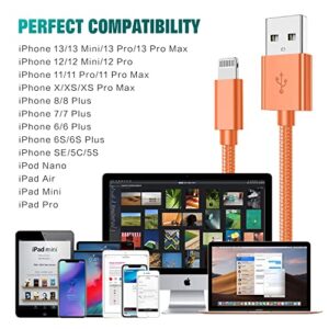 Hi-Mobiler MFi Certified Lightning Cable 2Pack 6FT iPhone Charger Nylon Braided High Speed Data Sync Cord Fast Charging Long Cord Compatible iPhone 13/12/11Pro Max/11Pro/11/XS/Max/XR/X/8/8P/7 More