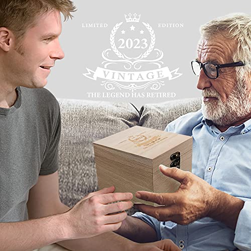 LIGHTEN LIFE Retirement Gifts for Men 12 oz,The Legend Has Retired 2023 Whiskey Glass in Valued Wooden Box,Funny Retired Gift Retirement Party Decoration,Unique Retirement Gag Gift Ideas for Men