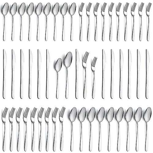 Silverware Set for 12, APEO 60 Piece Food-grade Stainless Steel Flatware Set, Kitchen Cutlery Set Includes Forks, Spoons and Knives, Utensils Set for Home Restaurant, Dishwasher Safe