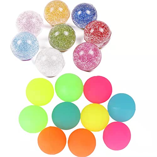 HYMONA 30 PCS of 45mm / 1.77 inch Large Diameter Super Bouncy Balls for Kids Bouncing Balls in 5 Mix Styles X (6 Balls Each Style) for Vending Machines