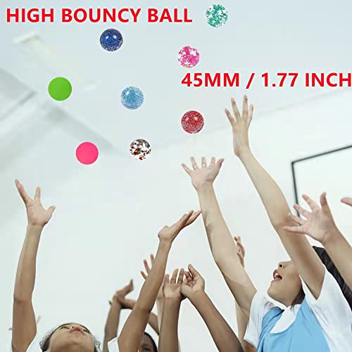 HYMONA 30 PCS of 45mm / 1.77 inch Large Diameter Super Bouncy Balls for Kids Bouncing Balls in 5 Mix Styles X (6 Balls Each Style) for Vending Machines