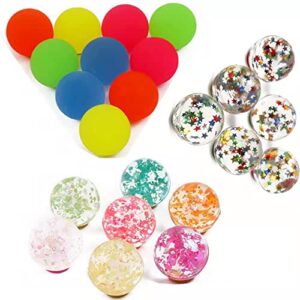HYMONA 30 PCS of 45mm / 1.77 inch Large Diameter Super Bouncy Balls for Kids Bouncing Balls in 5 Mix Styles X (6 Balls Each Style) for Vending Machines