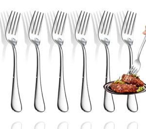 forks,set of 6 top food grade stainless steel forks silverware set, dinner forks, flatware forks,cutlery forks,8 inches, mirror polished & dishwasher safe, new apartment essentials