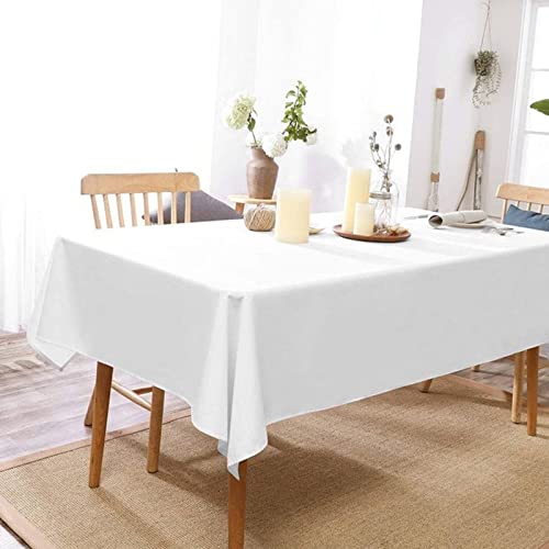 Pesonlook 6Pack White Polyester Tablecloths 60 x 102 Inch for 6ft Rectangle Tables Polyester Table Cover Washable Table Cloth for Wedding Reception Banquet Party