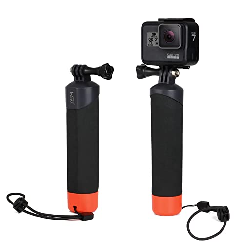 HSU Floating Hand Grip Waterproof Monopod Compatible with GoPro Hero 11/10 Black/Hero 9 Black, Handle Mount for Hero 8/7/6/5/4/ AKASO Campark Osmo Action Camera/Xiao Yi Action Camera