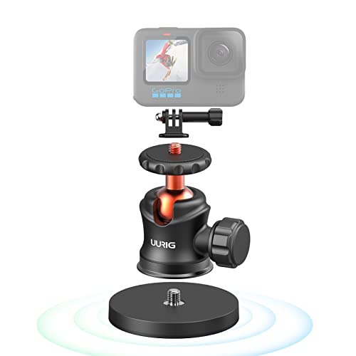 UURIG BH-04 Magnet Camera Mount for GoPro,Heavy-Duty Metal Car Powerful Magnetic Camera Mount with 360 Degree Rotation Ball Head for Car Body,Compatible with GoPro Hero 9 Black 8/7/6/5,Etc