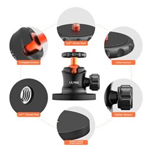 UURIG BH-04 Magnet Camera Mount for GoPro,Heavy-Duty Metal Car Powerful Magnetic Camera Mount with 360 Degree Rotation Ball Head for Car Body,Compatible with GoPro Hero 9 Black 8/7/6/5,Etc