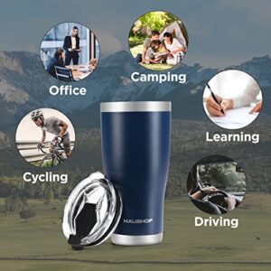 HAUSHOF 20 oz Tumbler, Stainless Steel Vacuum Insulated Coffee Tumbler Water Cup, Double Wall Travel Mug with Lid, Perfect for Hot and Cold Drinks