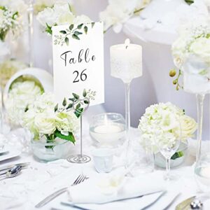 Ayfjovs 26 Pieces Wedding Table Numbers Holders with Cards(1-25 + Head Table) Double Sided Table Numbers for Wedding Reception, Baby Shower, Bridal Party 4x6 Inch