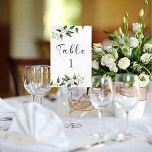 Ayfjovs 26 Pieces Wedding Table Numbers Holders with Cards(1-25 + Head Table) Double Sided Table Numbers for Wedding Reception, Baby Shower, Bridal Party 4x6 Inch