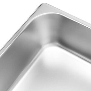 JAPCHET 4 Pack Stainless Steel Steam Pan 1/2 Size, Anti-Jam Steam Table Pan, Hotel Pans Half Size Restaurant Buffet Trays for Catering, 4 Inch Deep