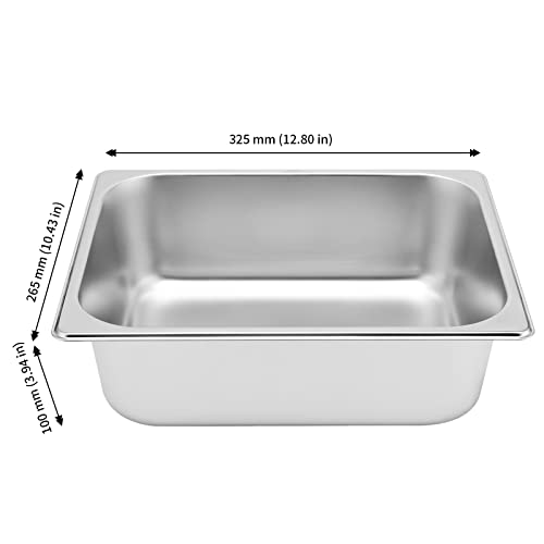 JAPCHET 4 Pack Stainless Steel Steam Pan 1/2 Size, Anti-Jam Steam Table Pan, Hotel Pans Half Size Restaurant Buffet Trays for Catering, 4 Inch Deep