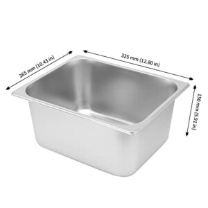 JAPCHET 4 Pack Stainless Steel Steam Pan 1/2 Size, Anti-Jam Steam Table Pan, Hotel Pans Half Size Restaurant Buffet Trays for Catering, 6 Inch Deep