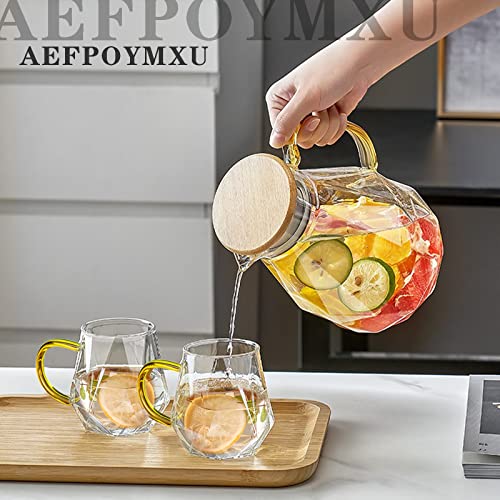 AEFPOYMXU Glass Coffee Cups set with Handle, Crystal Clear coffee Mugs for Hot Espresso Liquor 2-Pack Microwave Safe coffee cups glass set Gift 10oz