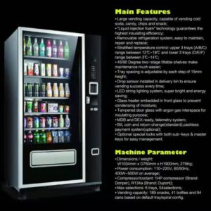 EPEX Beverage Large Combo Vending Machine with Stratified Temp Control Black EP-G654 0