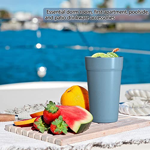 Homestockplus 20 Oz Tumbler Cups,Unbreakable Drinking Cups Microwave and Dishwasher Safe BPA Free E-Co Friendly Reusable Cup For Smoothies,Water,Wine,Alcohol Etc. Drinks【Set of 8】